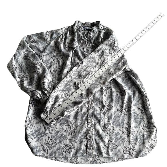 Givenchy for chesa VTG Botanical Print 70s Button Up Puff Sleeve Blouse Shirt 8 - Picture 9 of 10